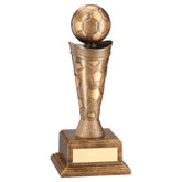 BRONZE/GOLD PLASTIC FOOTBALL FIGURE ON BASE - 7.5in